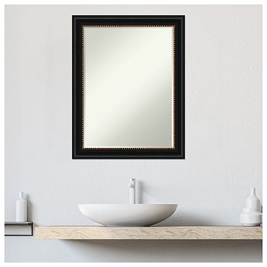 Manhattan Black Petite Bevel Bathroom Wall Mirror