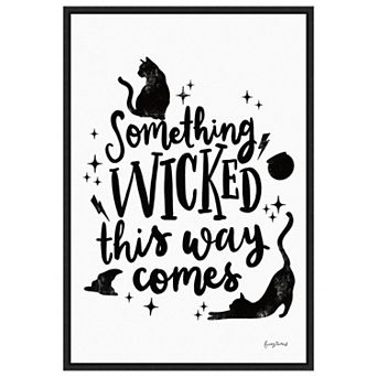 Sophisticated Spooky Iv Cat By Becky Thorns Framed Canvas Wall Art Print