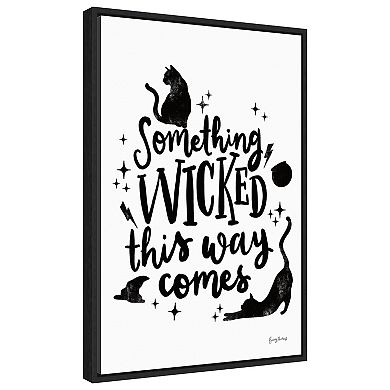 Sophisticated Spooky Iv Cat By Becky Thorns Framed Canvas Wall Art Print