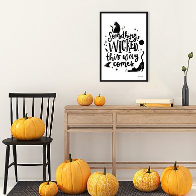 Sophisticated Spooky Iv Cat By Becky Thorns Framed Canvas Wall Art Print