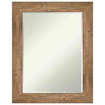 Owl Brown Petite Bevel Wood Bathroom Wall Mirror