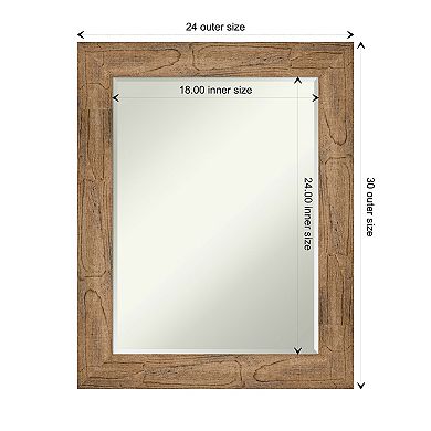 Owl Brown Petite Bevel Wood Bathroom Wall Mirror