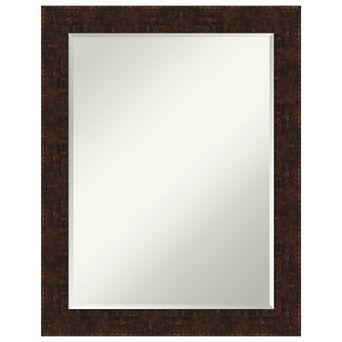 William Mottled Bronze Narrow Petite Bevel Bathroom Wall Mirror
