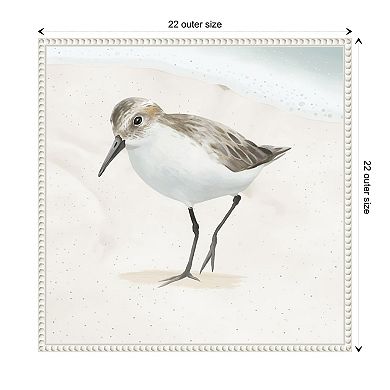 Sandpiper On The Beach Ii By Lucca Sheppard Framed Canvas Wall Art Print