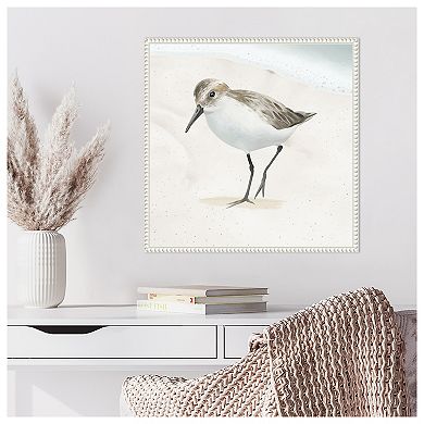 Sandpiper On The Beach Ii By Lucca Sheppard Framed Canvas Wall Art Print