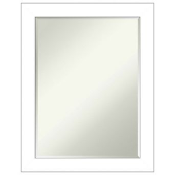 Wedge White Petite Bevel Bathroom Wall Mirror