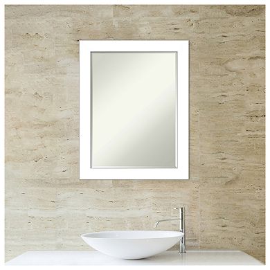 Wedge White Petite Bevel Bathroom Wall Mirror