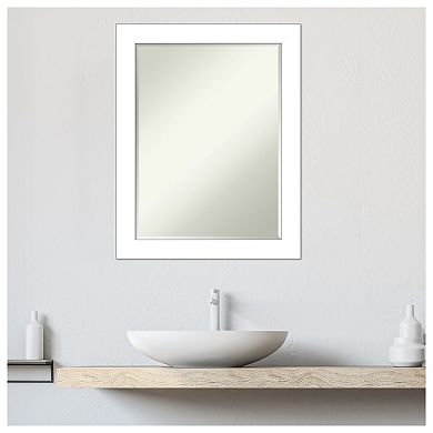 Wedge White Petite Bevel Bathroom Wall Mirror
