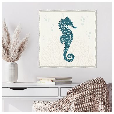 Seaside Style Ii Blue By Anne Tavoletti Framed Canvas Wall Art Print