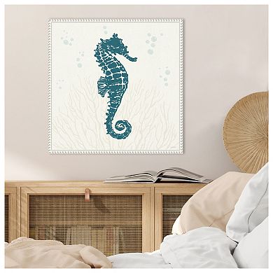 Seaside Style Ii Blue By Anne Tavoletti Framed Canvas Wall Art Print