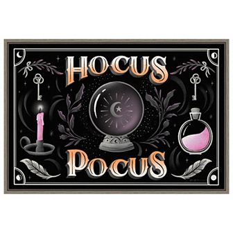 Hocus Pocus Halloween Black By Gia Graham Framed Canvas Wall Art Print
