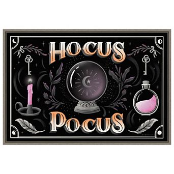 Hocus Pocus Halloween Black By Gia Graham Framed Canvas Wall Art Print