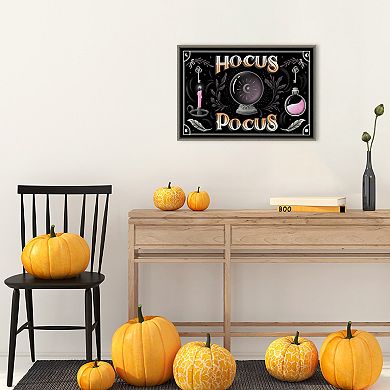 Hocus Pocus Halloween Black By Gia Graham Framed Canvas Wall Art Print