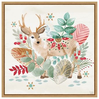 Snowy Critters Iii By Dina June Framed Canvas Wall Art Print