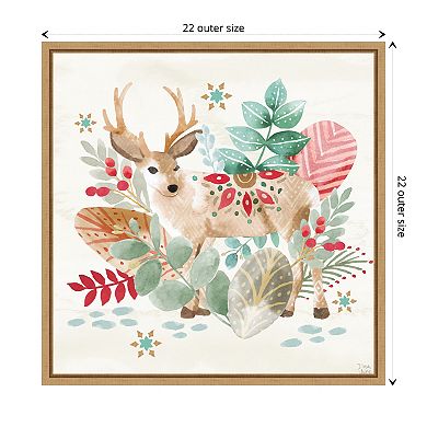 Snowy Critters Iii By Dina June Framed Canvas Wall Art Print