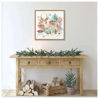 Snowy Critters Iii By Dina June Framed Canvas Wall Art Print