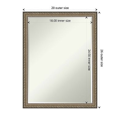 Parisian Silver Petite Bevel Wood Bathroom Wall Mirror