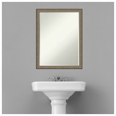 Parisian Silver Petite Bevel Wood Bathroom Wall Mirror