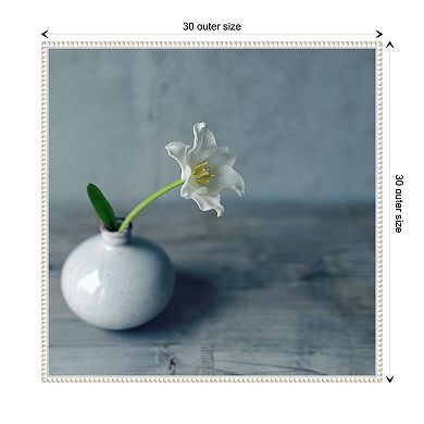 Single Bloom In Vase By Sarah Gardner Framed Canvas Wall Art Print