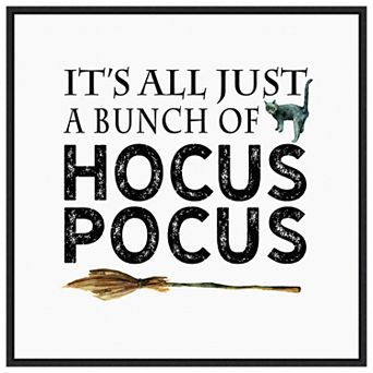 Just A Bunch Of Hocus Pocus Broom By Amanti Art Portfolio Framed Canvas Wall Art Print