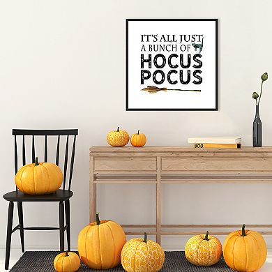 Just A Bunch Of Hocus Pocus Broom By Amanti Art Portfolio Framed Canvas Wall Art Print