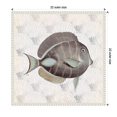Neutral Vintage Fish Ii By Elizabeth Medley Framed Canvas Wall Art Print