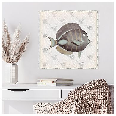 Neutral Vintage Fish Ii By Elizabeth Medley Framed Canvas Wall Art Print
