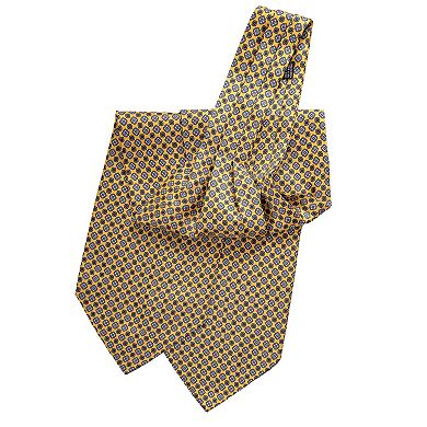 Corbara - Silk Ascot Cravat Tie  For Men - Yellow