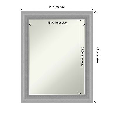 Peak Polished Nickel Narrow Petite Bevel Bathroom Wall Mirror