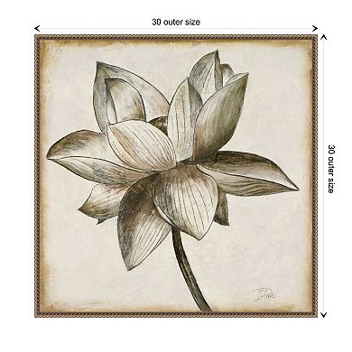 Sepia Lotus Blossom I By Patricia Pinto Framed Canvas Wall Art Print