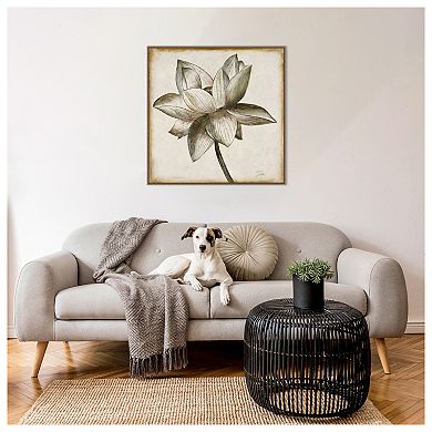 Sepia Lotus Blossom I By Patricia Pinto Framed Canvas Wall Art Print