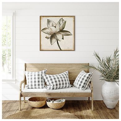 Sepia Lotus Blossom I By Patricia Pinto Framed Canvas Wall Art Print