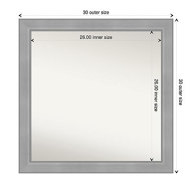 Vista Brushed Non-beveled Bathroom Wall Mirror