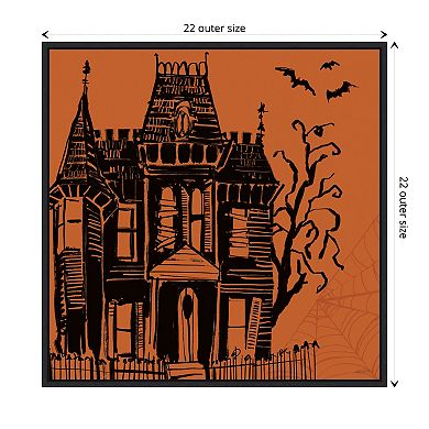 Haunted Halloween Iv By Anne Tavoletti Framed Canvas Wall Art Print