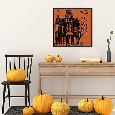 Haunted Halloween Iv By Anne Tavoletti Framed Canvas Wall Art Print