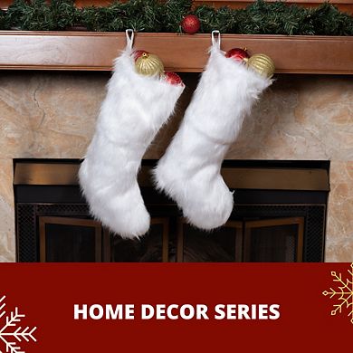 Lexi Home 19" Inch 2-Pack Faux Fur Christmas Holiday Stockings
