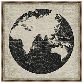 World News Map Ii By Elizabeth Medley Framed Canvas Wall Art Print