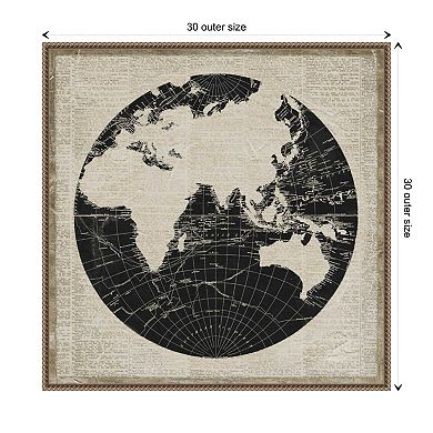 World News Map Ii By Elizabeth Medley Framed Canvas Wall Art Print