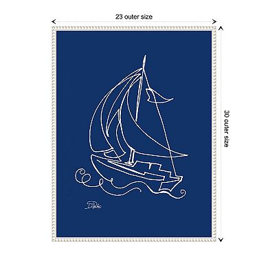 Little Sail On Blue By Patricia Pinto Framed Canvas Wall Art Print