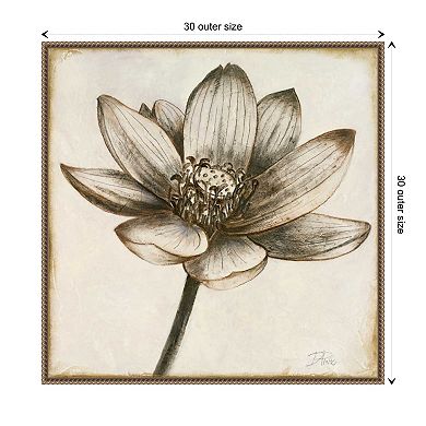 Sepia Lotus Blossom Ii By Patricia Pinto Framed Canvas Wall Art Print