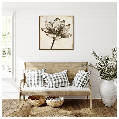Sepia Lotus Blossom Ii By Patricia Pinto Framed Canvas Wall Art Print