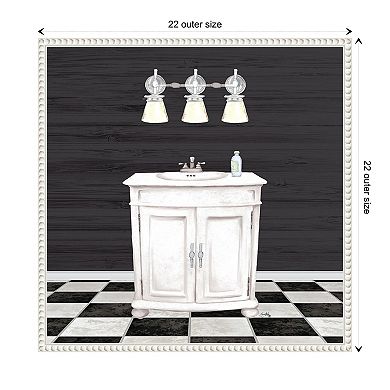 Modern Bathroom I By Elizabeth Medley Framed Canvas Wall Art Print
