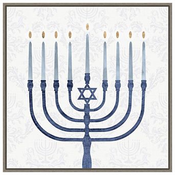 Sophisticated Hanukkah Ii By Victoria Borges Framed Canvas Wall Art Print