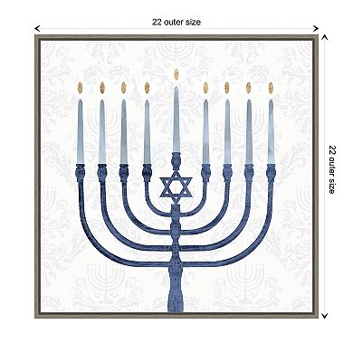 Sophisticated Hanukkah Ii By Victoria Borges Framed Canvas Wall Art Print