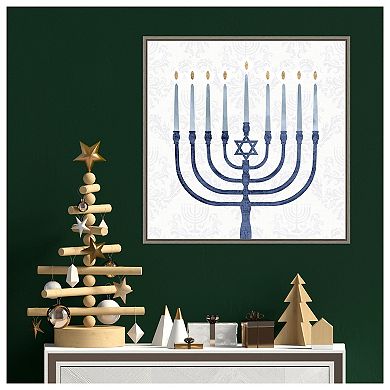 Sophisticated Hanukkah Ii By Victoria Borges Framed Canvas Wall Art Print