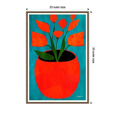 Red Blossoms By Bo Anderson Framed Canvas Wall Art Print