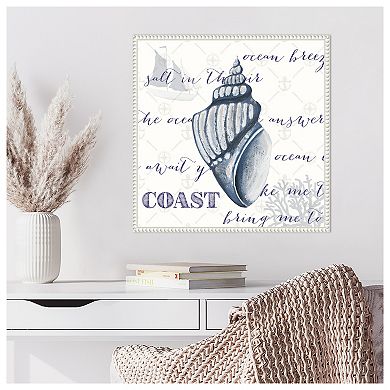 Indigo Ocean Treasures Iii By Gina Ritter Framed Canvas Wall Art Print