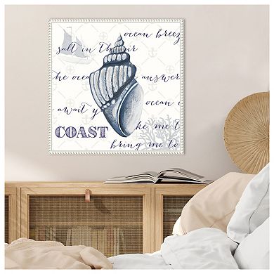 Indigo Ocean Treasures Iii By Gina Ritter Framed Canvas Wall Art Print