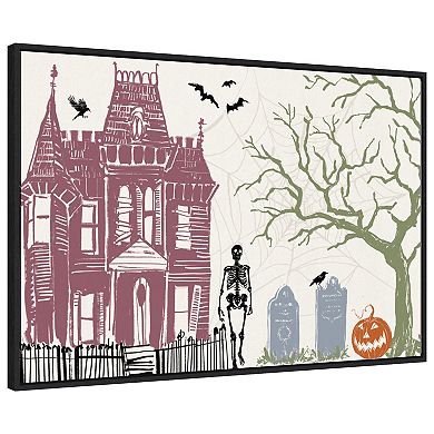 Haunted House I Color By Anne Tavoletti Framed Canvas Wall Art Print