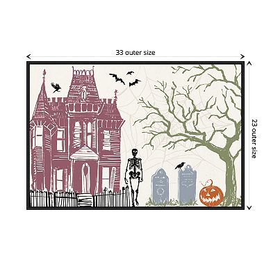 Haunted House I Color By Anne Tavoletti Framed Canvas Wall Art Print